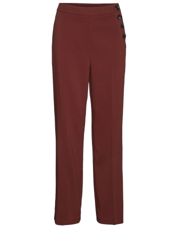 Vero Moda Broek VMMIPINA MW PANTS WVN BTQ 10312787 FIRED BRICK/HORN BUTTO