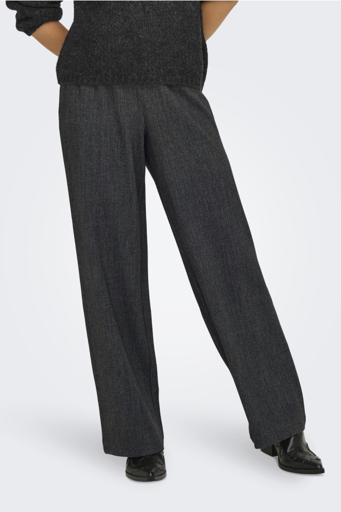 ONLELISE MW WIDE PULL-UP PANT TLR 15324530 Dark Grey Melange