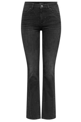 Only Jeans ONLBLUSH MID FLARED RHINESTO DNM TA 15352787 WASHED BLACK/RHINESTONE