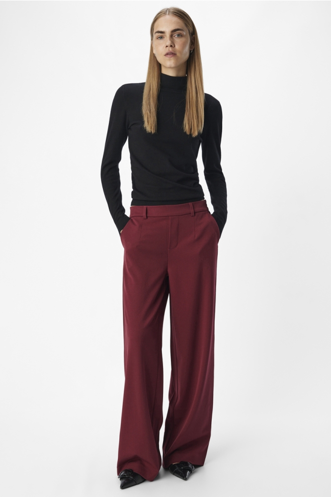 OBJLISA WIDE PANT NOOS 23037921 CABERNET/COL