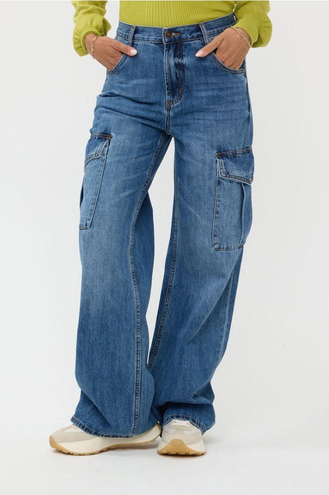 TROUSERS JEANS CARGO WIDE LEG F24 12502 650 JEANS BLUE