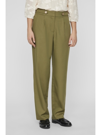 Vila Broek VIELINA HW BUTTON REGULAR FIT PANTS 14104682 Capulet Olive