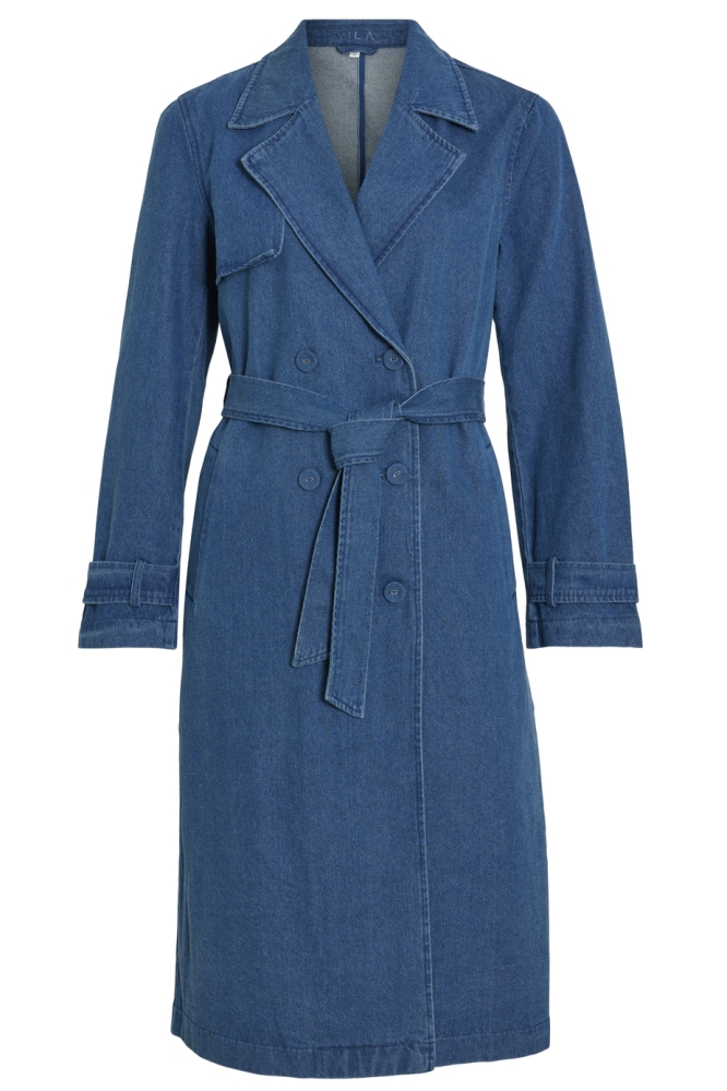 VICI NEW L/S DENIM TRENCH COAT 14104407 MEDIUM BLUE DENIM