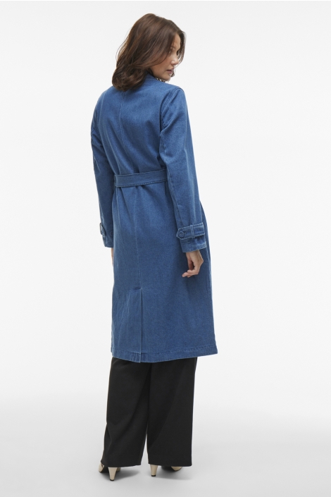 Vila vici new l/s denim trench coat