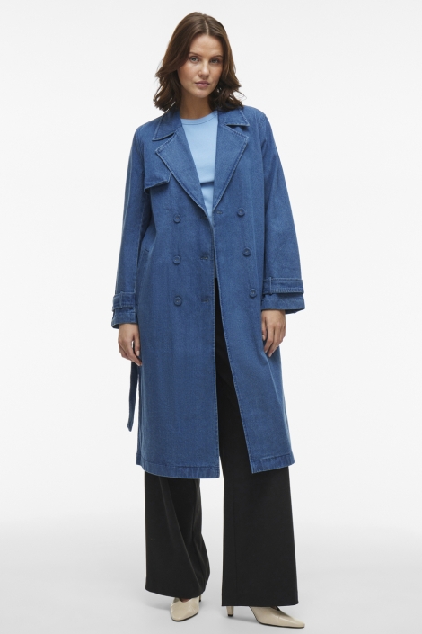 Vila vici new l/s denim trench coat