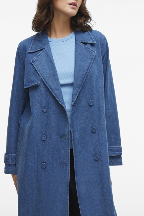 Vila vici new l/s denim trench coat