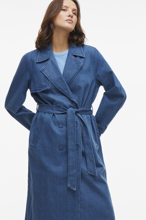 Vila vici new l/s denim trench coat