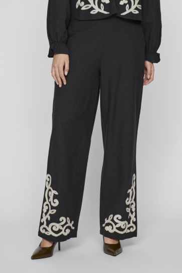 Vila Broek VIPOLENE HW PANTS 14104029 BLACK BEAUTY