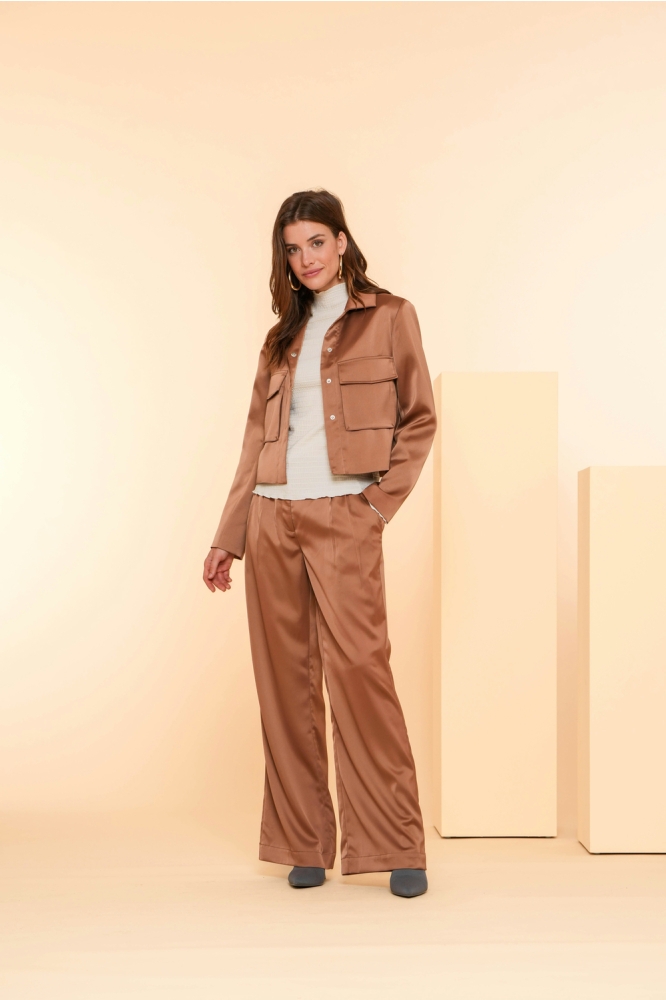 SATIJNEN PALAZZO PANTALON 41590 21 Bronze