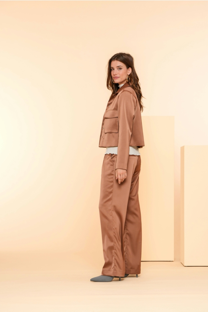 SATIJNEN PALAZZO PANTALON 41590 21 Bronze