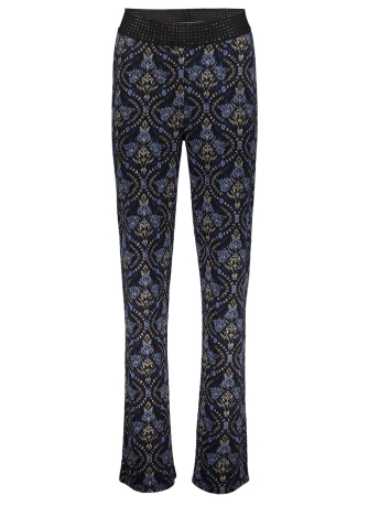 Geisha Broek FLARE BROEK MET PRINT 41674 20 Black/Blue combi