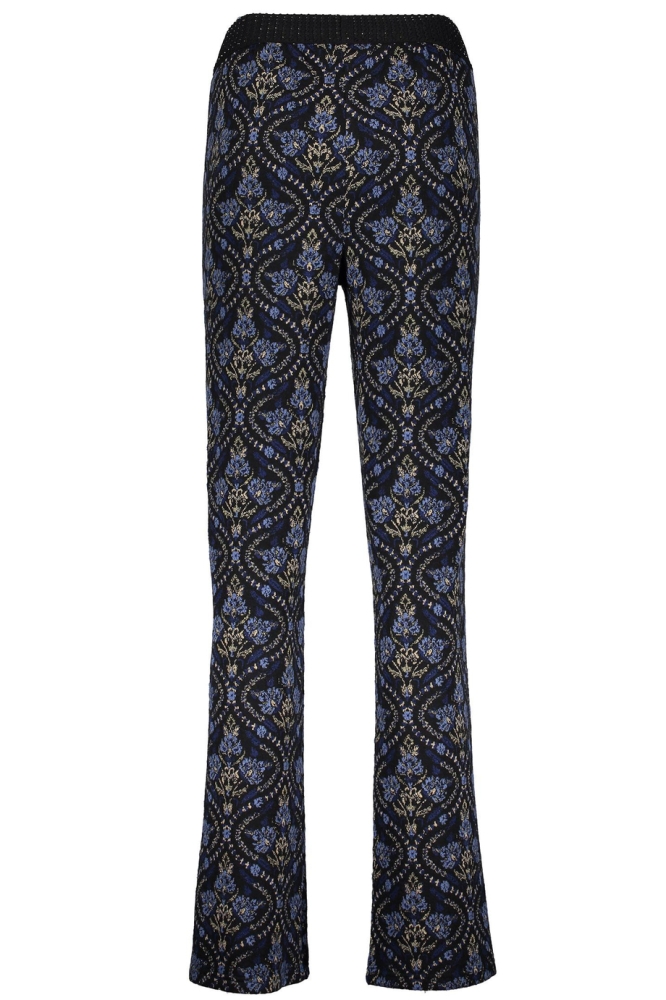 FLARE BROEK MET PRINT 41674 20 Black/Blue combi