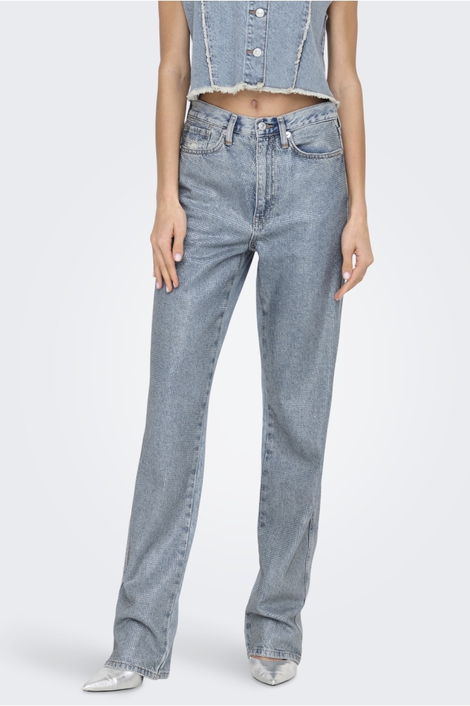 ONLHOLLYWOOD-RILEY CRYS HW S RED DN 15341019 Light Blue Denim