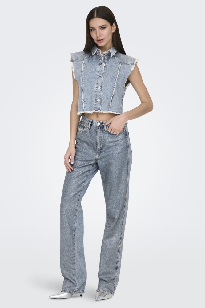 ONLHOLLYWOOD-RILEY CRYS HW S RED DN 15341019 Light Blue Denim