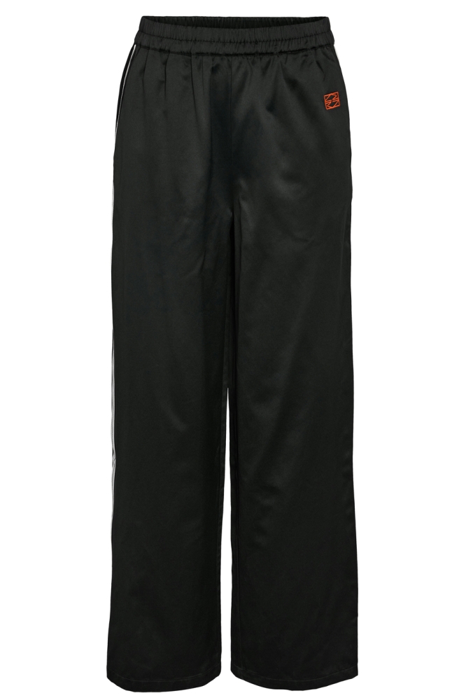 NMJESS WIDE LEG SATIN PANT JRS 27033545 BLACK/BW CONTRAS