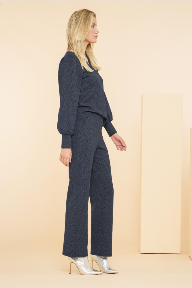 PANTALON MET LUREX 41936 20 Navy/Gold combi