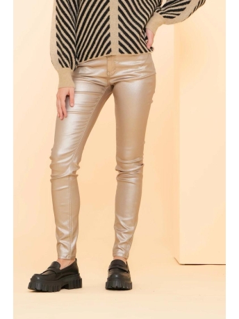 Geisha Broek SLIM FIT COATED JEANS 41813 10 000025 GOLD