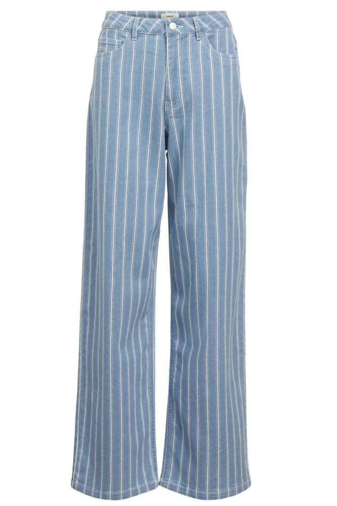 OBJMOJI MOLLIE WIDE LONG JEANS 138 23046420 LIGHT BLUE DENI/WHITE