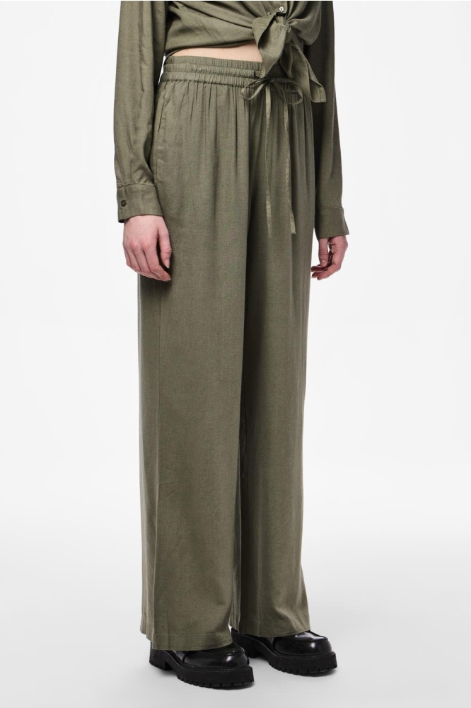 PCPIA HW WIDE PANTS WVN NOOS 17149314 DEEP LICHEN GREEN