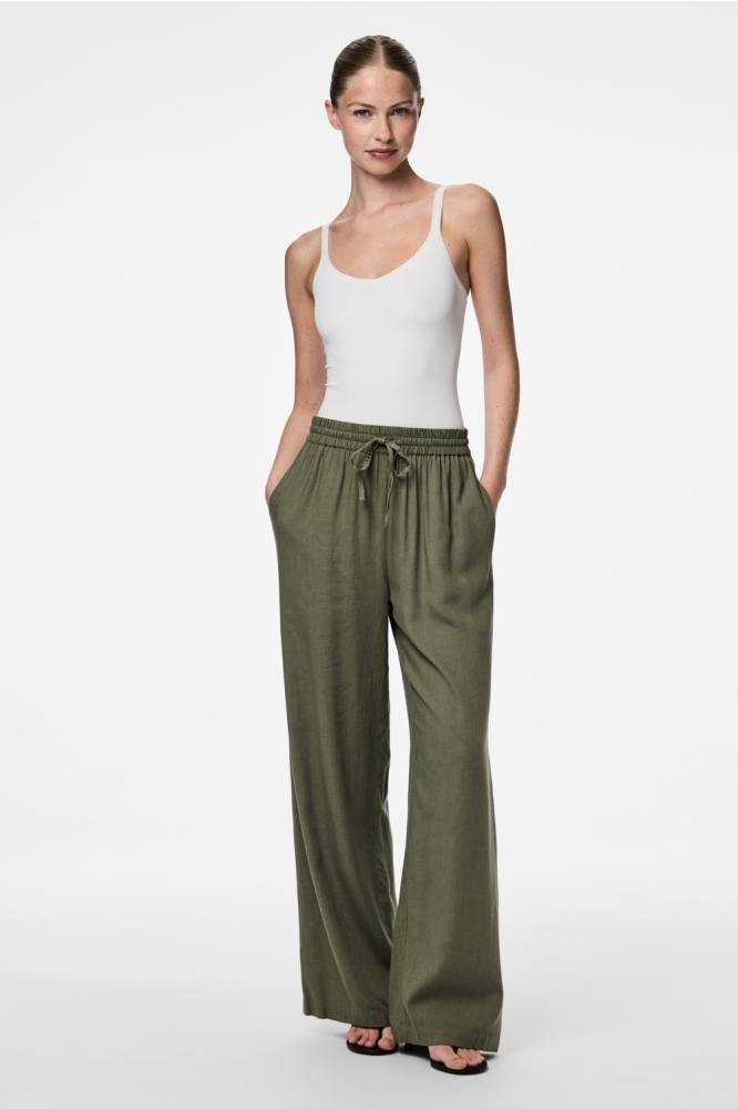 PCPIA HW WIDE PANTS WVN NOOS 17149314 DEEP LICHEN GREEN