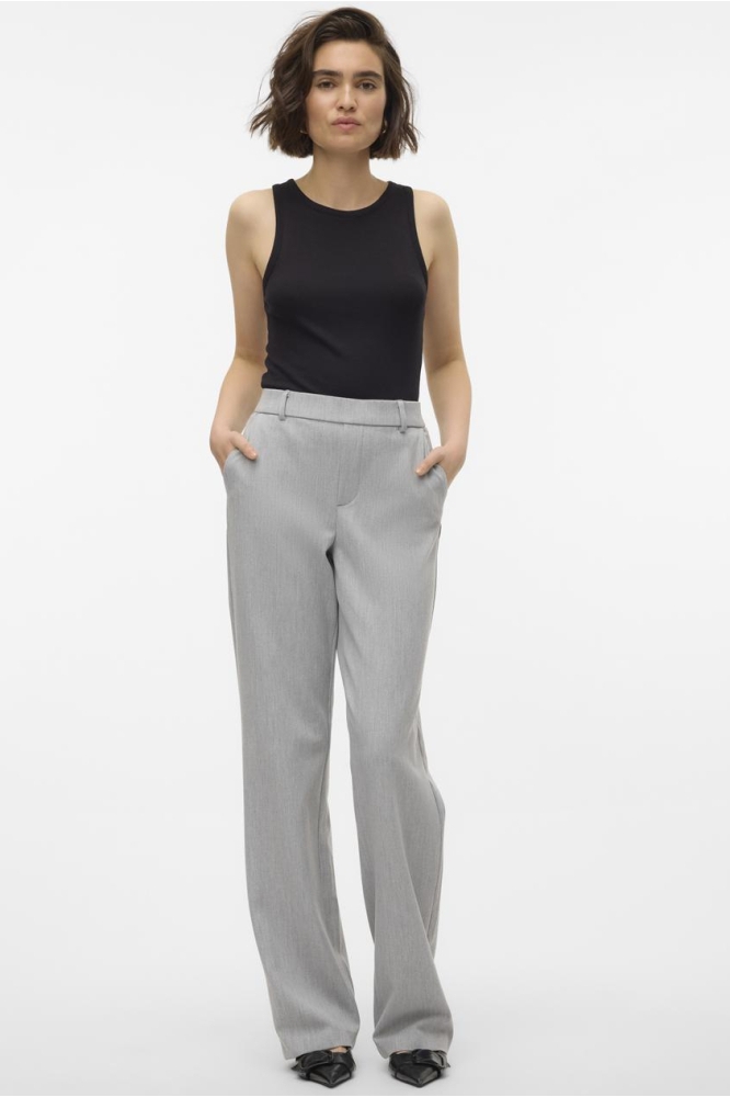 VMMAYA MW STRAIGHT SOLID PANT NOOS 10267718 LIGHT GREY MELANGE