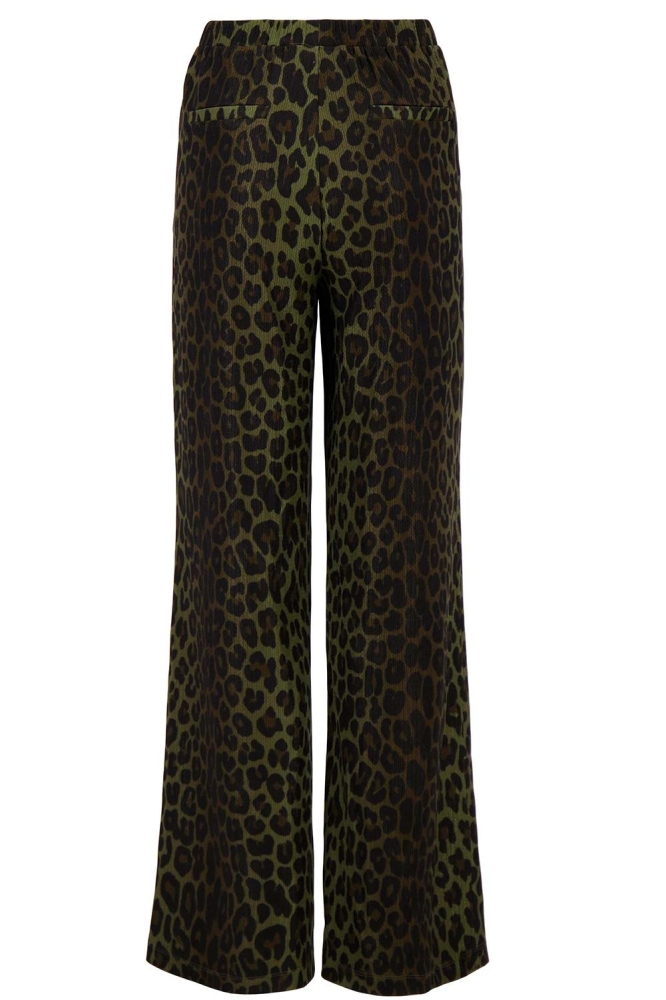 LEOPARD BROEK CRINCLE 0303 072 7198 GRIJSGROEN/ZWART