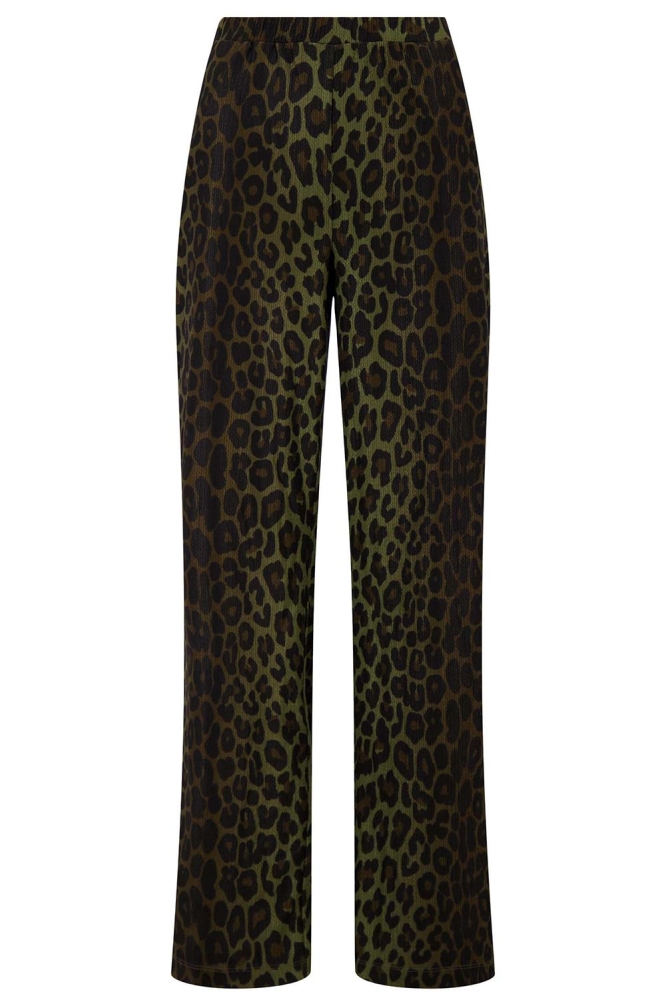 LEOPARD BROEK CRINCLE 0303 072 7198 GRIJSGROEN/ZWART