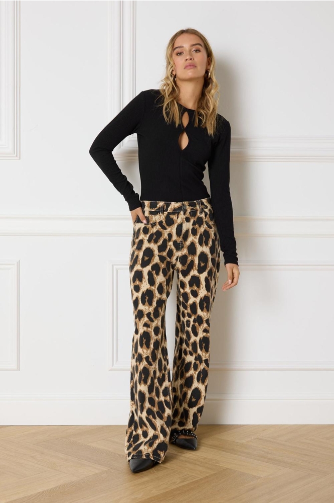 SUNNY WOVEN WIDE LEG JEANS R2412175633 850 LEOPARD