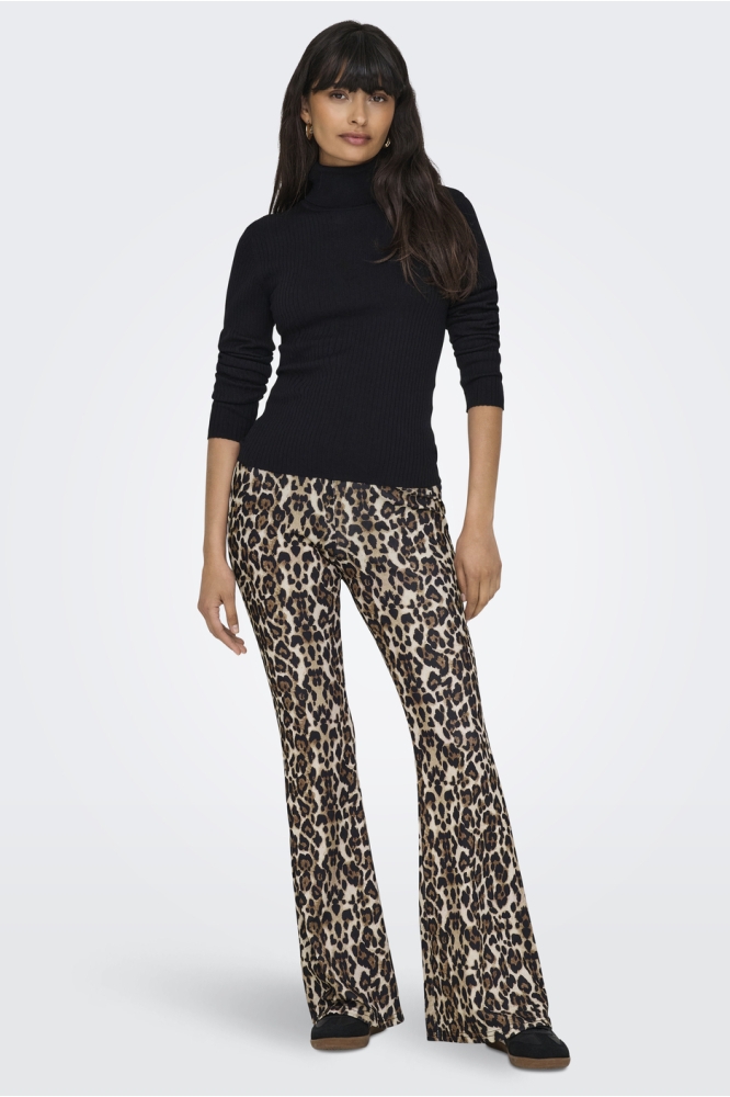 ONLANNA RIB FLARED AOP LEGGING CS J 15325339 Black/Leo