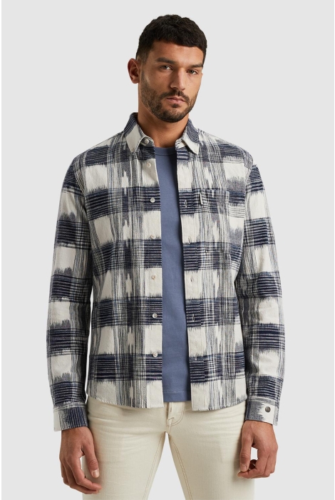 Cast Iron long sleeve shirt check with ikat