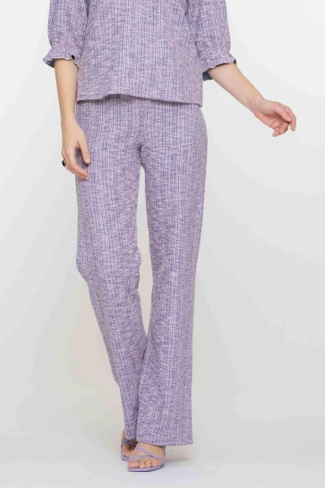 Geisha Broek TWEED MELANGE BROEK 51224 20 000010 Off-White/Lilac