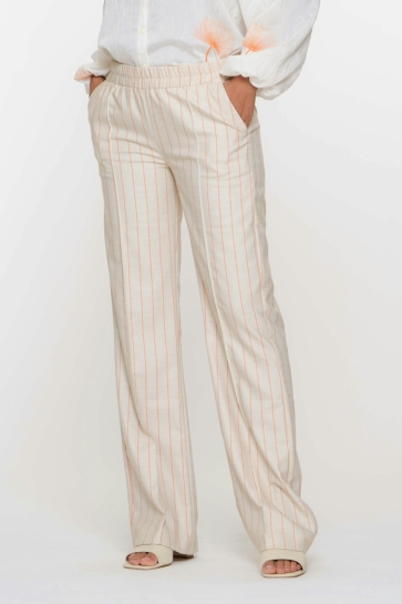 Geisha Broek BROEK PINSTRIPE 51228 20 SAND/ORANGE