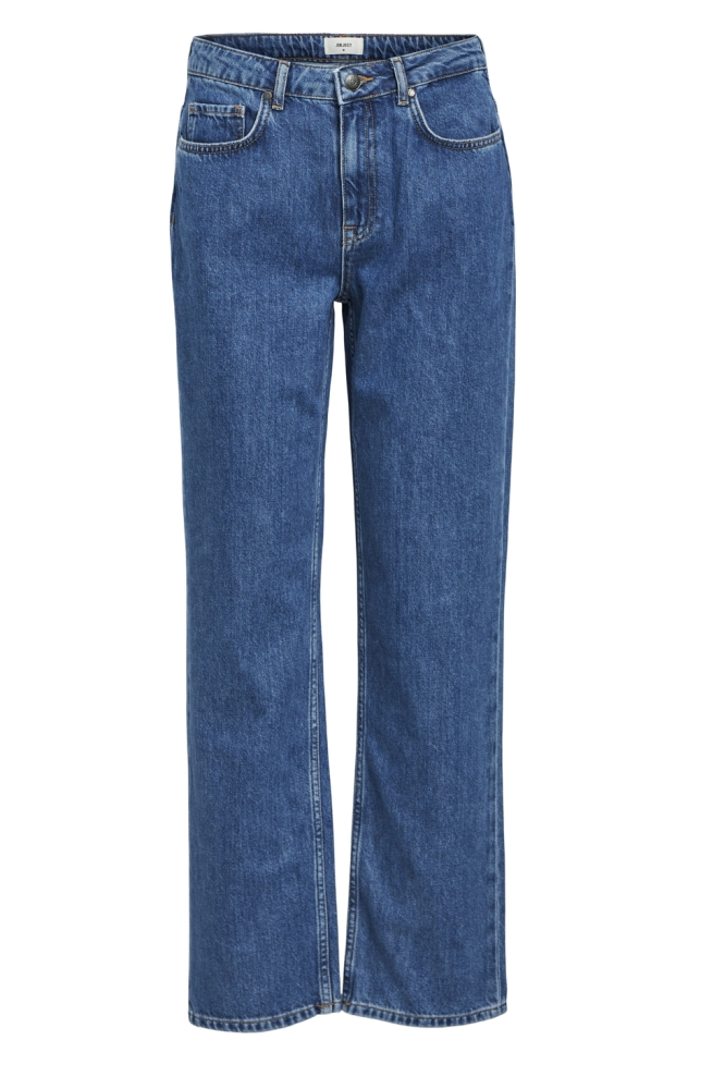 OBJSAVA ELLEN MW STRAIGHT JEANS NOO 23044715 Medium Blue Denim