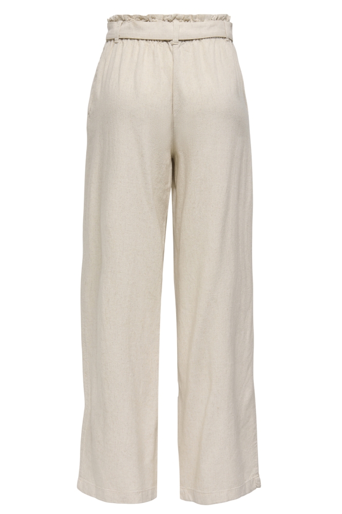 JDYSAY MW LINEN BELT PANT WVN NOOS 15254626 Oatmeal/MELANGE 25