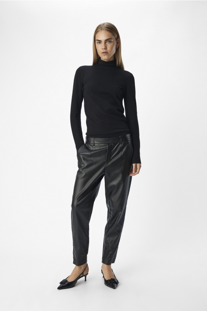 OBJMELBA LISA SLIM COATED PANT 135 23045830 BLACK