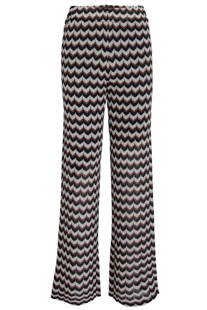 CARLINA STRIPED KNIT PANTS MI6317 100METS BLACK METAL STRIPE