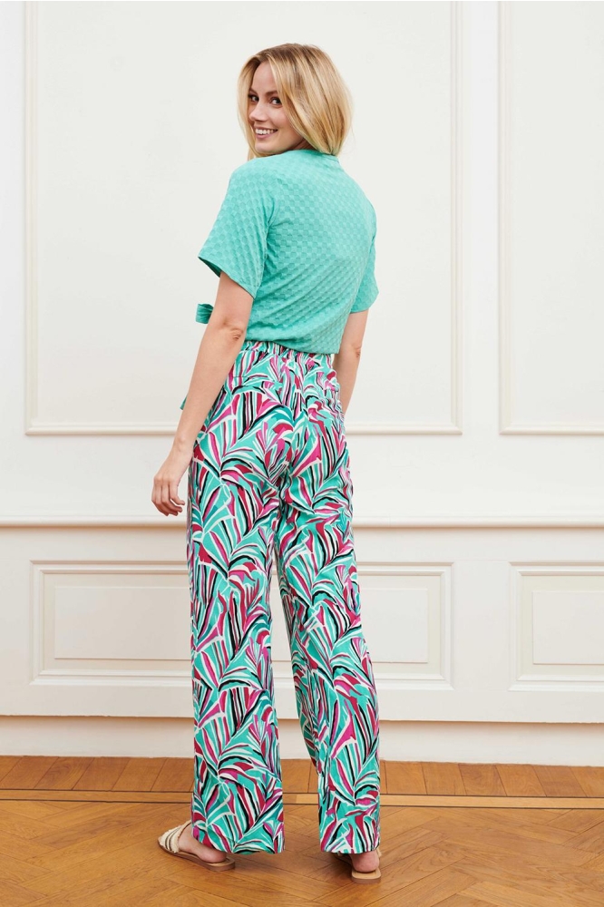 TROUSER CASSIDY PD38 PALM LEAVES PRINT