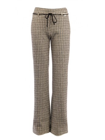 TQ Amsterdam Broek ROMEE TROUSER PIED DE POULE 00TQ148UZ BEIGE BLACK BROWN