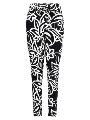 Zoso Broek AMY PRINTED TRAVEL PANT 244 1140 BLACK/IVORY