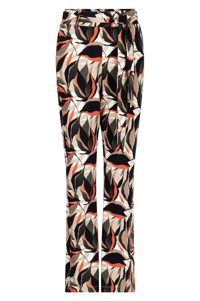 BIBA PRINTED TRAVEL TROUSER 244 1190 REDCLAY/CAMEL