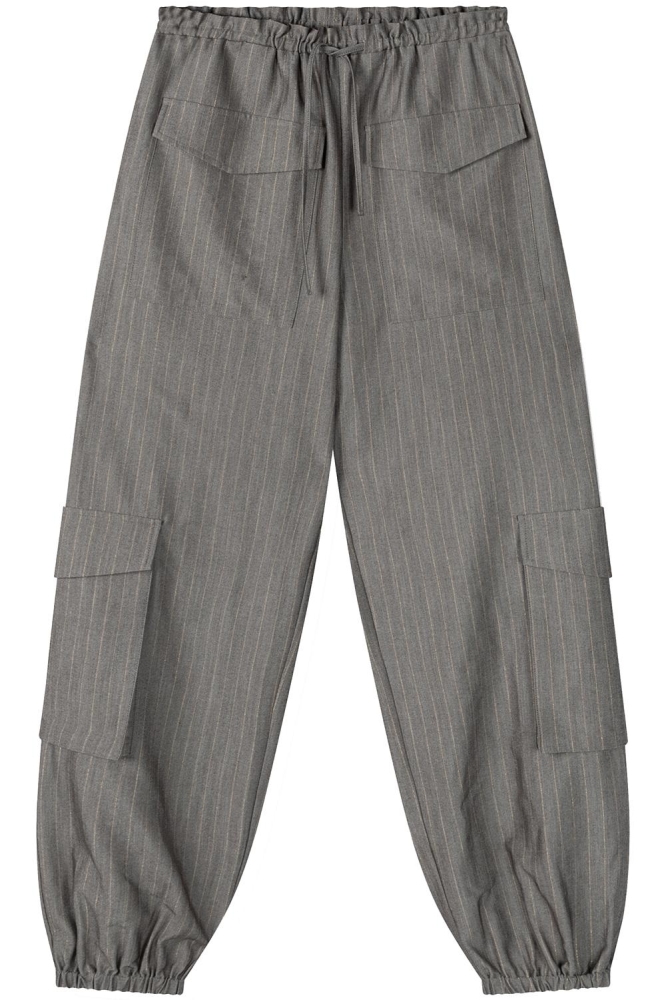 VIKKI LADIES WOVEN GREY PANTS R2408179471 997 LIGHT GREY