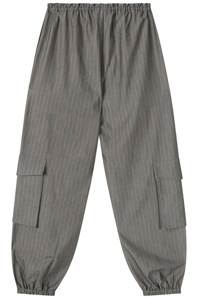 VIKKI LADIES WOVEN GREY PANTS R2408179471 997 LIGHT GREY