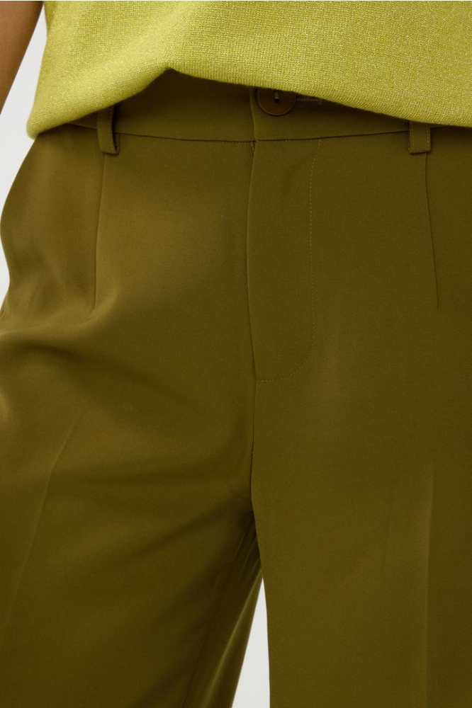 TROUSER WIDE ELASTIC CITY F24 10547 MOSS GREEN