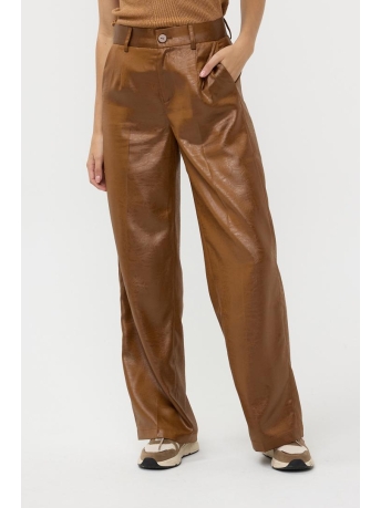 EsQualo Broek TROUSER METALLIC EM F24 10557 BRANDY