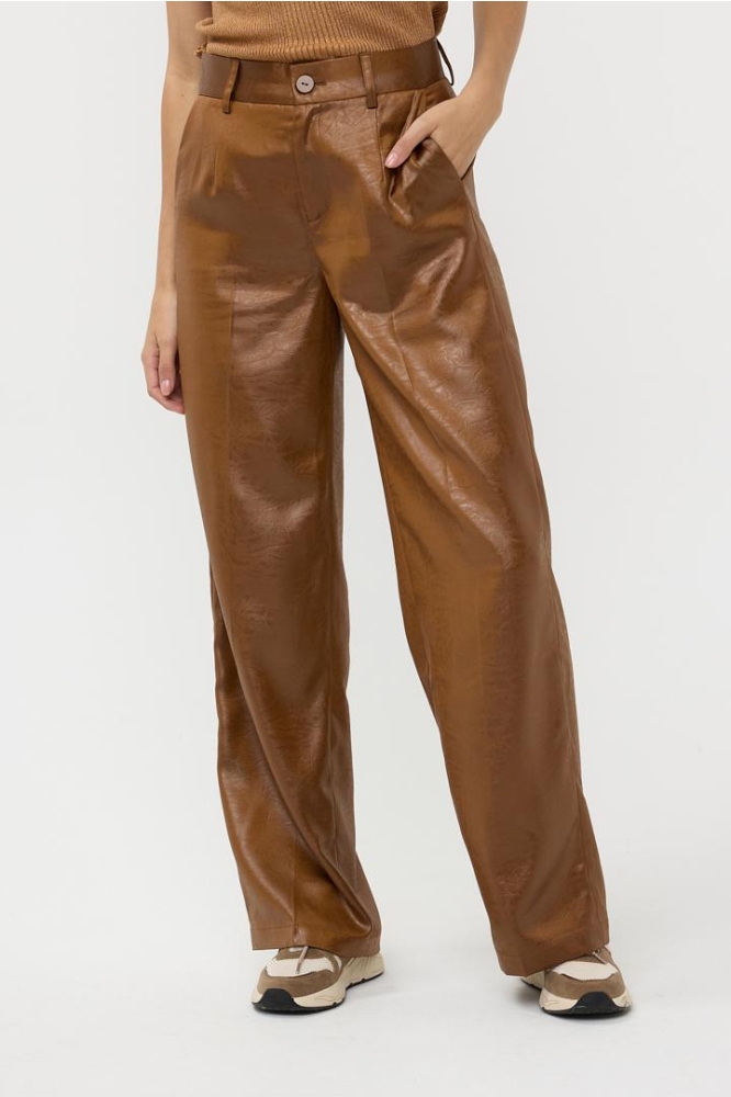 TROUSER METALLIC EM F24 10557 BRANDY