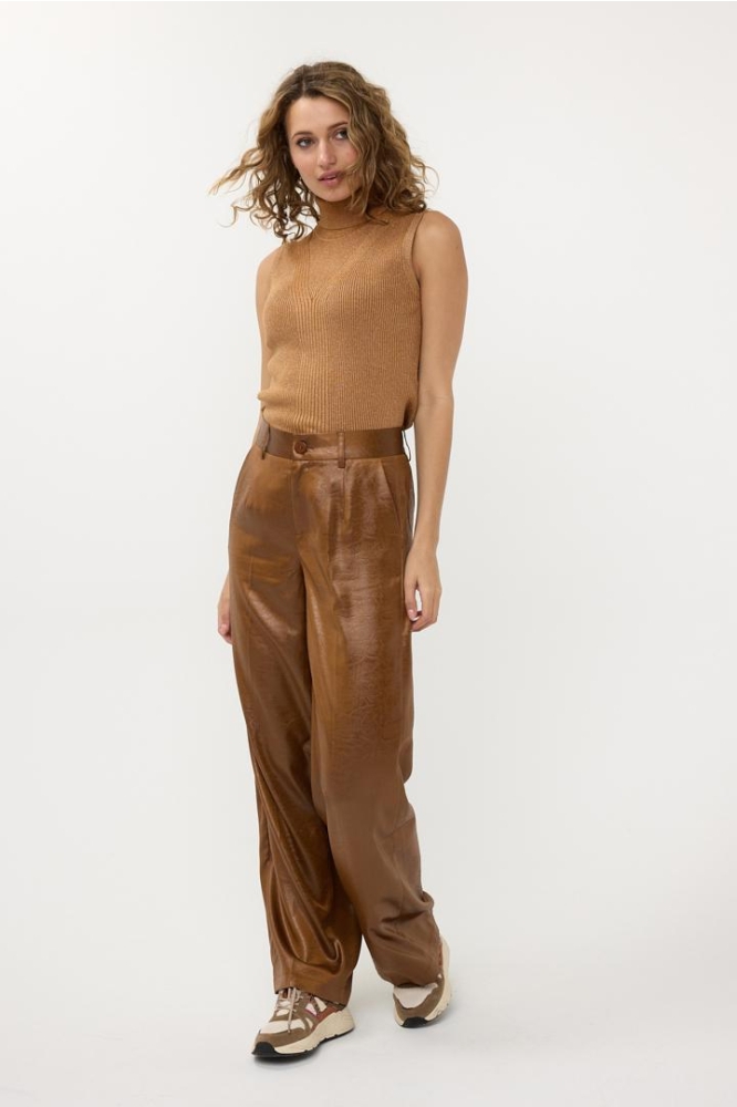 TROUSER METALLIC EM F24 10557 BRANDY