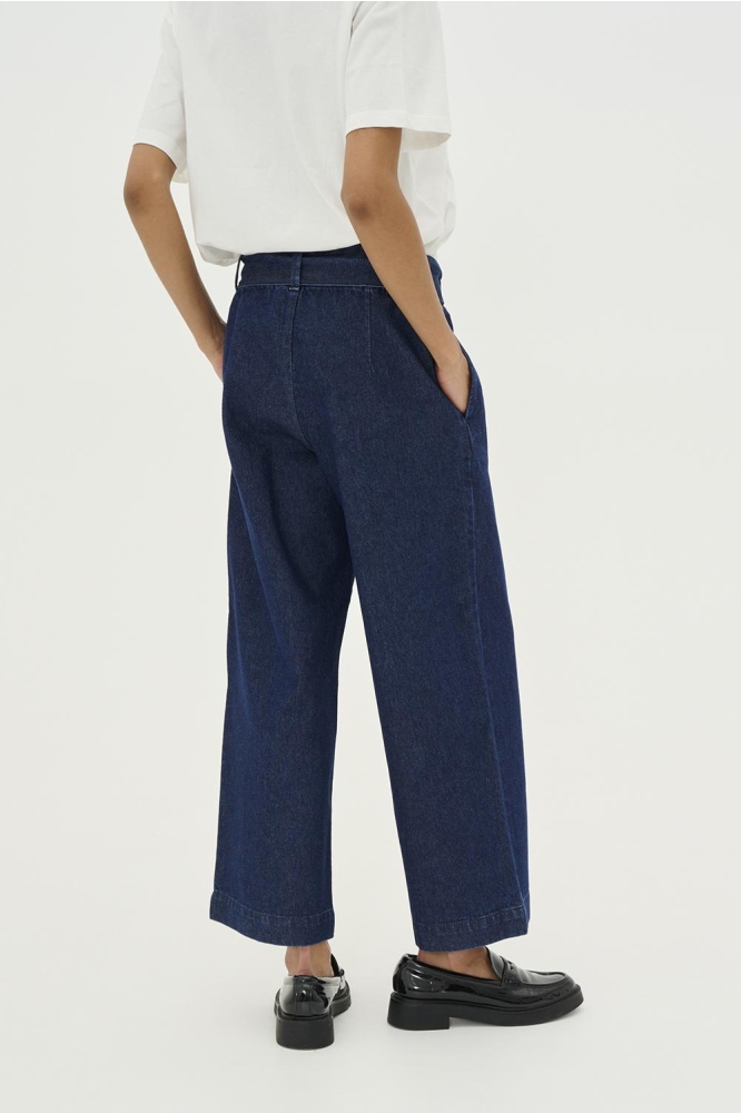 CUBINK ROSELLE CROPPED PANTS 50111375 500029 DARK BLUE WASH