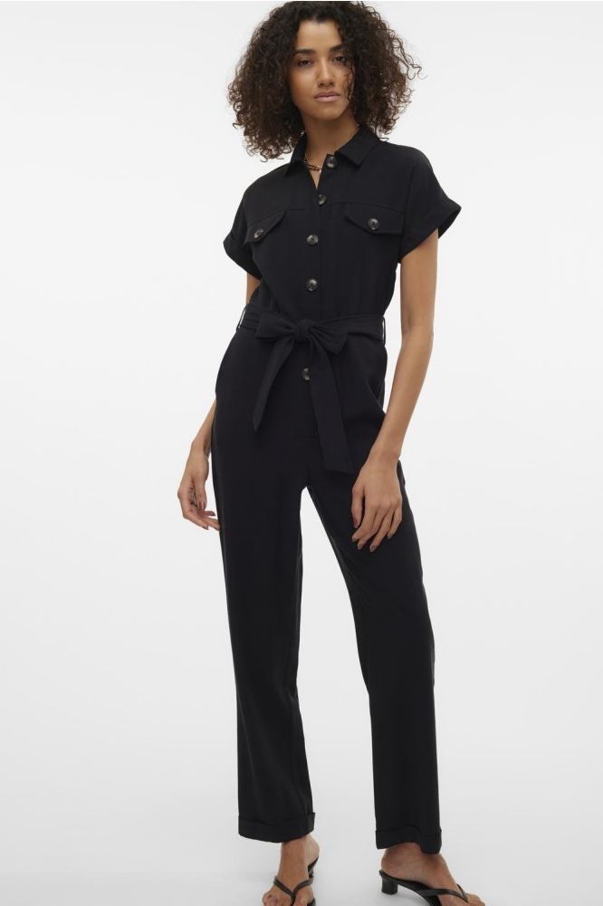 VMMAGGI CAP SLEEVE JUMPSUIT WVN BTQ 10312804 BLACK