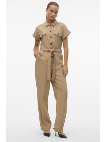 Vero Moda Broek VMMAGGI CAP SLEEVE JUMPSUIT WVN BTQ 10312804 TIGERS EYE/HORN BUTTO