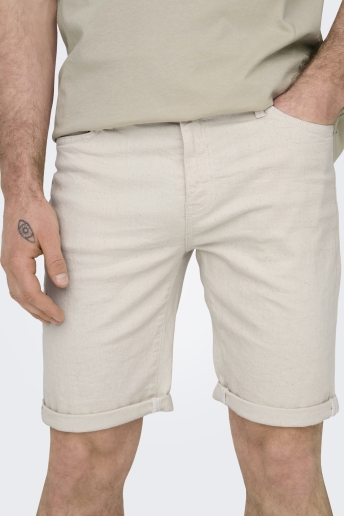 Only & Sons Broek ONSPLY ECRU 9296 AZG DNM SHORTS 22029296 ECRU